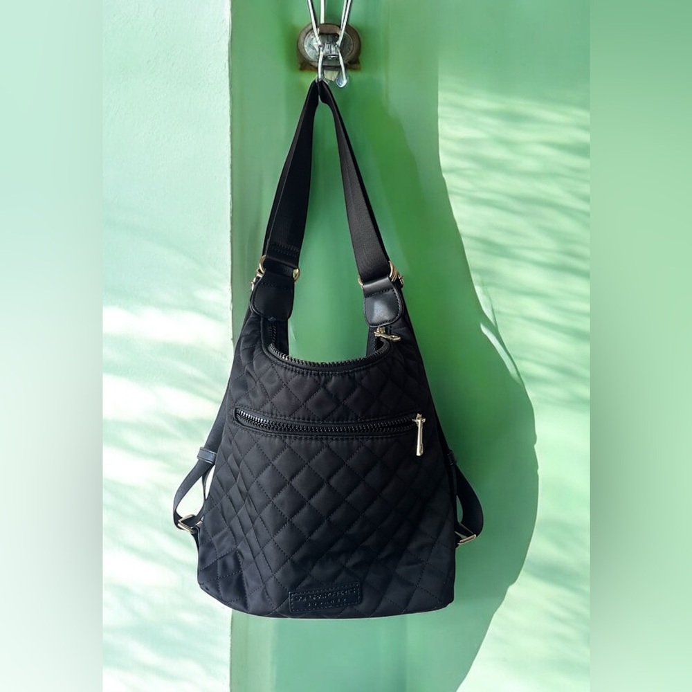 Sondra Roberts Quilted Black Backpack - Picture 12 of 13
